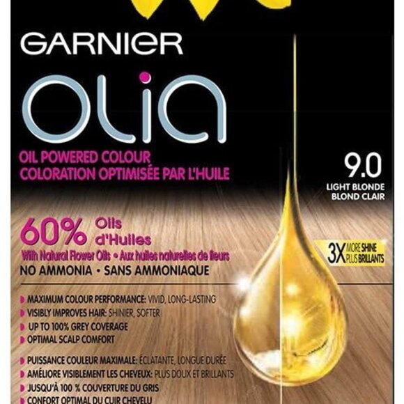 Garnier Olia Permanent Oil Powered Hair Color, 9.0 Light Blonde - Picture 1 of 8
